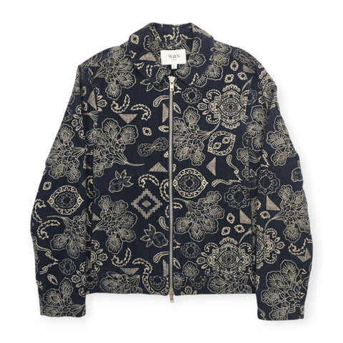 Wax London Park Floral Embroidered Corduroy Harrington Jacket Men's Small