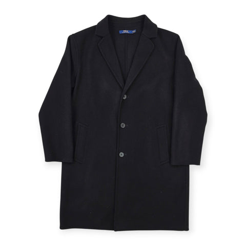Polo Ralph Lauren Single Breasted Wool Classic Coat Black Women's Medium