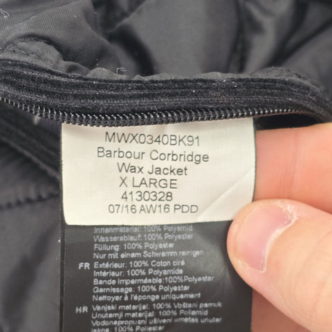 Barbour Corbridge Waxed Quilt Lined Jacket Grey Men's XL