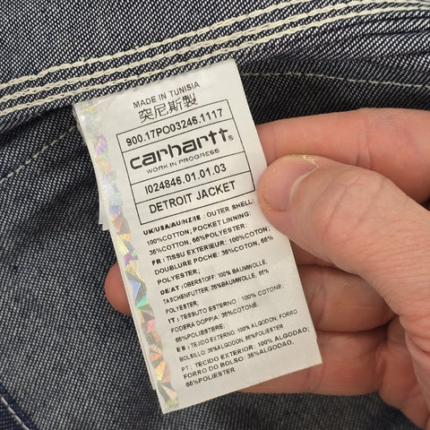 Carhartt WIP Detroit Denim Bomber Jacket Blue Men's Medium