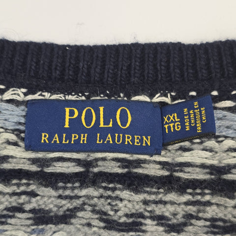 Polo Ralph Lauren Fair Isle Knit Vest Jumper Grey Men's XXL