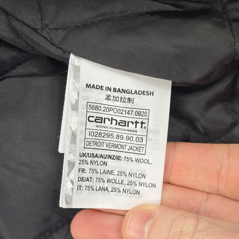 Carhartt WIP Vermont Detroit Checkered Quilt Lined Jacket Men's Large