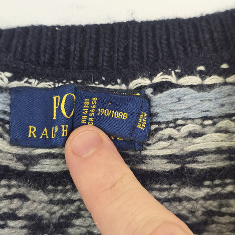 Polo Ralph Lauren Fair Isle Knit Vest Jumper Grey Men's XXL