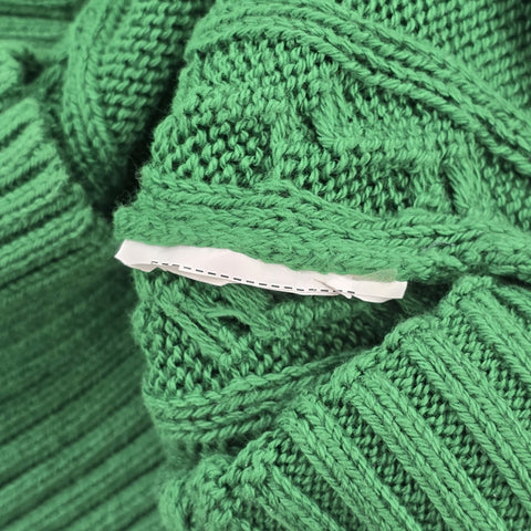 Polo Ralph Lauren Spellout Cable Knit Cricket Jumper Green Men's Medium