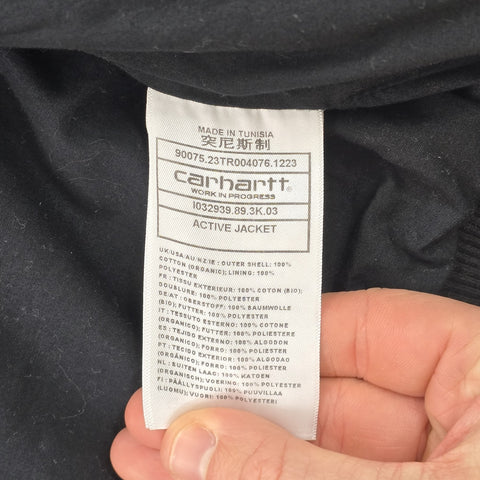 Carhartt WIP Active Bomber Jacket Hooded Black Men's Medium