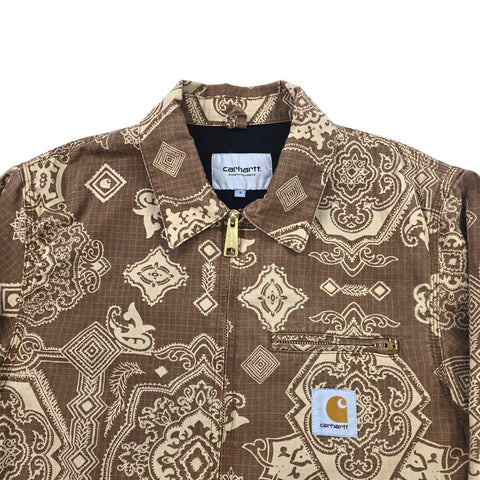 Carhartt WIP Detroit Bandana Pattern Jacket Brown Men's Small
