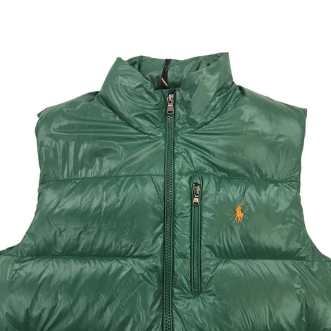 Polo Ralph Lauren Glossed Gorham Down Puffer Gilet Jacket Green Men's Large