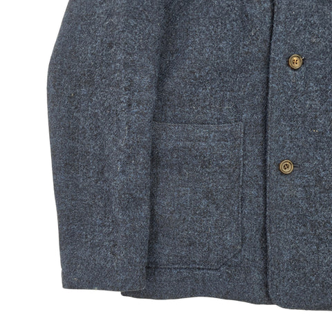 Richard James Savile Row Wool Double Breast Peacoat Blue Men's Large
