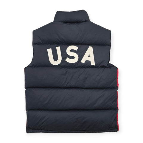 Polo Ralph Lauren USA Big Pony Down Puffer Gilet Jacket Black Men's Medium