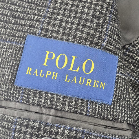 Polo Ralph Lauren Wool Single Breasted Plaid Blazer Grey Men's Size 44R