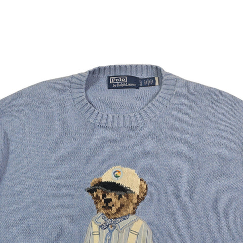 Polo Ralph Lauren Bear Knitted Jumper Blue Men's XL