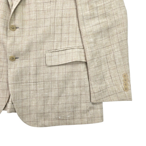 Polo Ralph Lauren Silk Linen Plaid Sportscoat Blazer Jacket Men's 46R