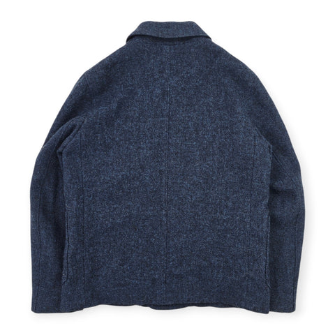 Richard James Savile Row Wool Double Breast Peacoat Blue Men's Large