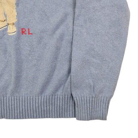 Polo Ralph Lauren Bear Knitted Jumper Blue Men's XL