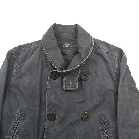 Polo Ralph Lauren Naval Double Breasted Peacoat Blue Men's Large