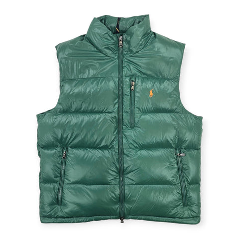 Polo Ralph Lauren Glossed Gorham Down Puffer Gilet Jacket Green Men's Large