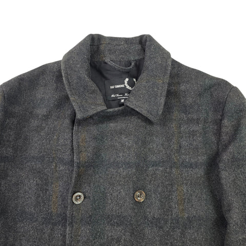 Fred Perry x Raf Simons Checkered Peacoat Grey Men's Medium