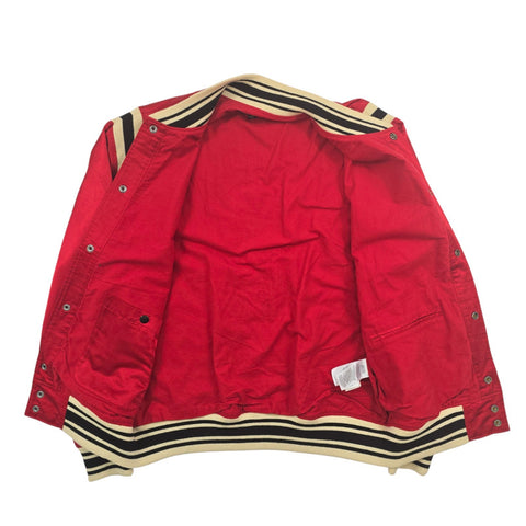 Polo Ralph Lauren Tiger Spellout Satin Varisty Jacket Red Men's Large