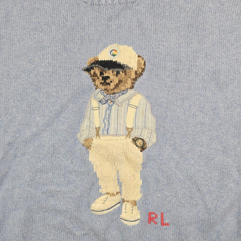 Polo Ralph Lauren Bear Knitted Jumper Blue Men's XL
