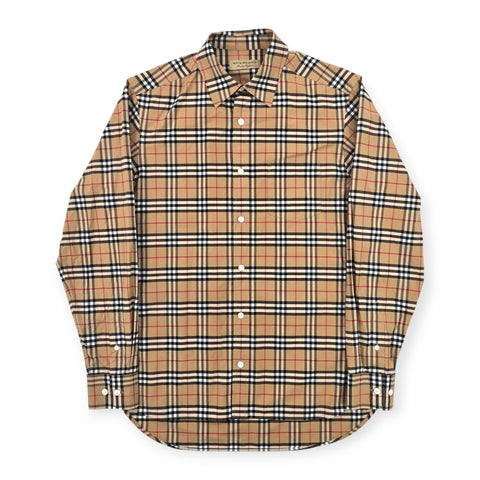 Burberry Nova Check Pattern Long Sleeve Shirt Men's Small