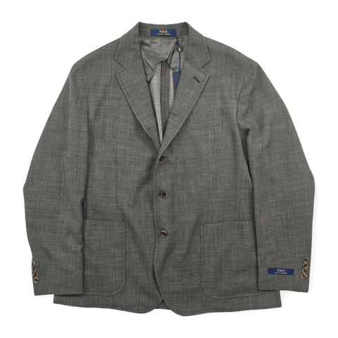 Polo Ralph Lauren Textured Single Breast Blazer Jacket Grey Men's Size 46R