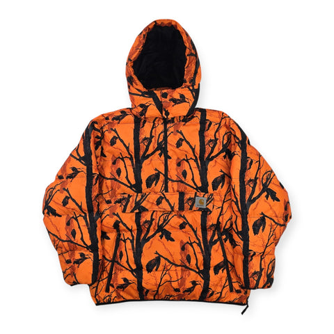 Carhartt WIP Jones Pullover 1/2 Zip Camouflage Puffer Jacket Men's Medium