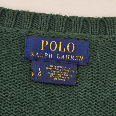 Polo Ralph Lauren USA Flag Knitted Jumper Green Men's Large