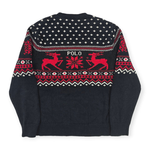 Polo Ralph Lauren Reindeer Nordic Fair Isle Christmas Jumper Men's Large