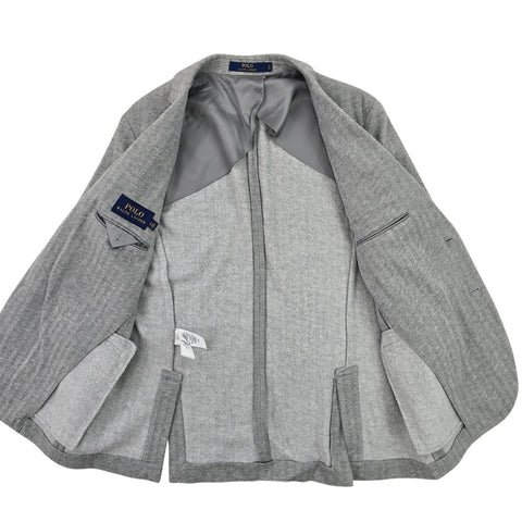 Polo Ralph Lauren Herringbone Single Breast Sport Coat Blazer Grey Men's Large