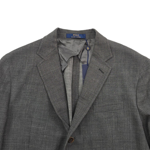 Polo Ralph Lauren Textured Single Breast Blazer Jacket Grey Men's Size 46R