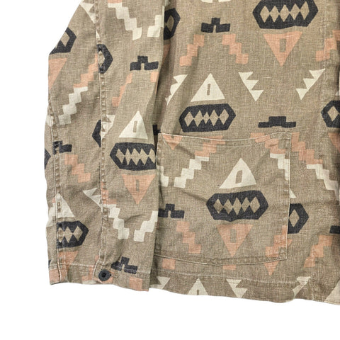 RRL Ralph Lauren Oakham Print Aztec Linen Chore Jacket Men's XXL