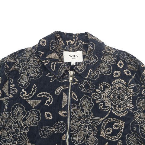 Wax London Park Floral Embroidered Corduroy Harrington Jacket Men's Small