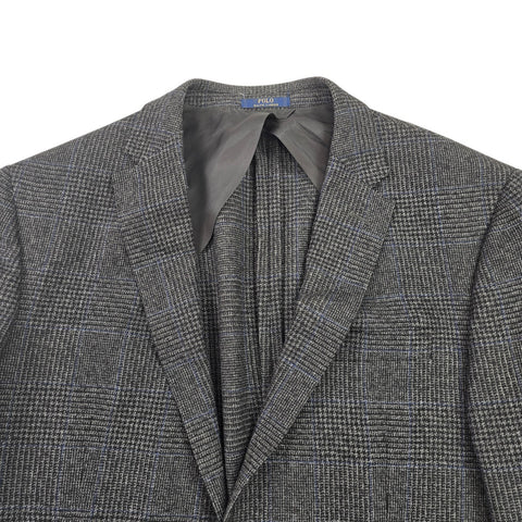 Polo Ralph Lauren Wool Single Breasted Plaid Blazer Grey Men's Size 44R