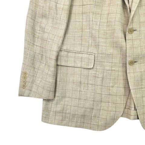 Polo Ralph Lauren Silk Linen Plaid Sportscoat Blazer Jacket Men's 46R