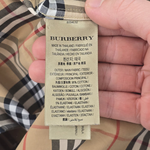 Burberry Nova Check Pattern Long Sleeve Shirt Men's Small