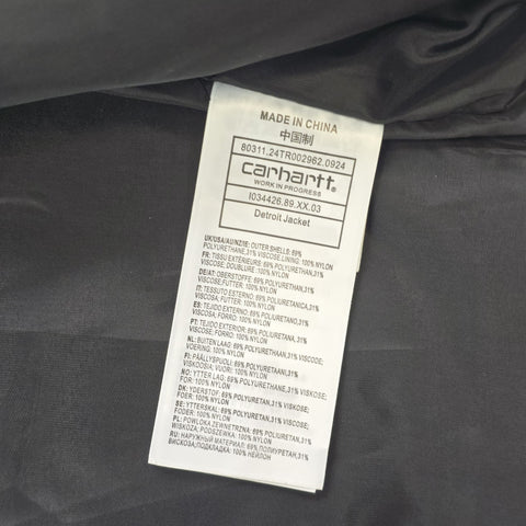 Carhartt WIP Detroit Faux Leather Bomber Jacket Black Men's Large