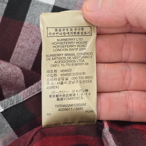 Burberry London Nova Check Long Sleeve Shirt Men's Small