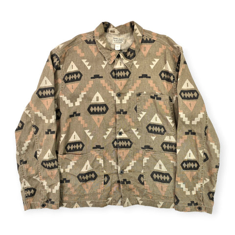 RRL Ralph Lauren Oakham Print Aztec Linen Chore Jacket Men's XXL