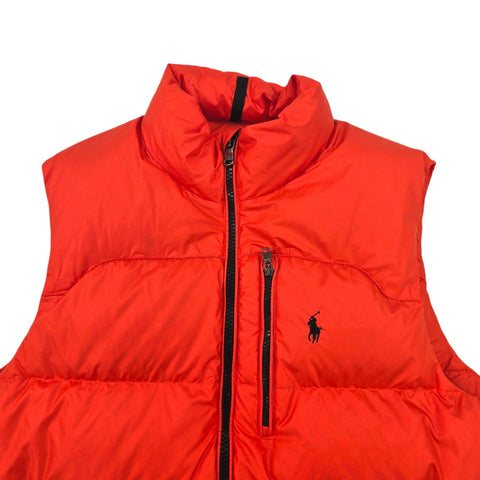 Polo Ralph Lauren El Cap Down Puffer Gilet Jacket Orange Men's Large