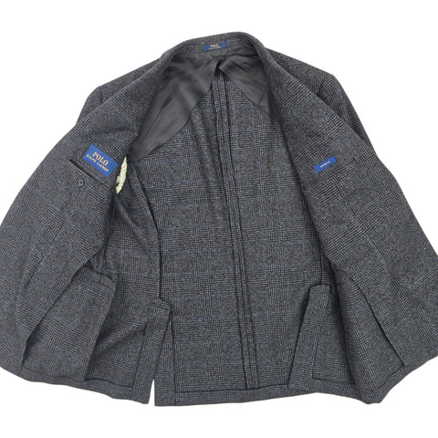 Polo Ralph Lauren Wool Single Breasted Plaid Blazer Grey Men's Size 44R