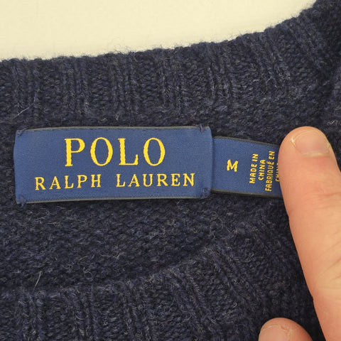 Polo Ralph Lauren USA Flag Bear Knitted Jumper Blue Men's Medium
