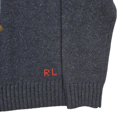 Polo Ralph Lauren USA Flag Bear Knitted Jumper Blue Men's Medium