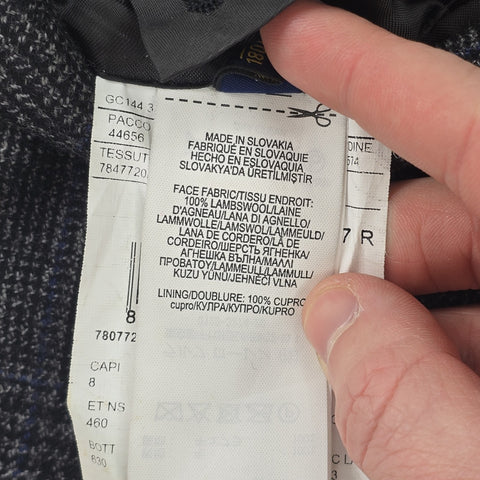Polo Ralph Lauren Wool Single Breasted Plaid Blazer Grey Men's Size 44R
