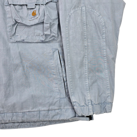 Carhartt WIP Berm Dyed Utility 1/2 Zip Anorak Jacket Blue Men's Medium