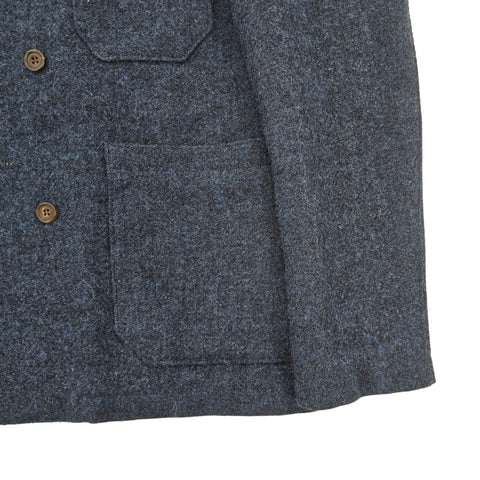 Richard James Savile Row Wool Double Breast Peacoat Blue Men's Large