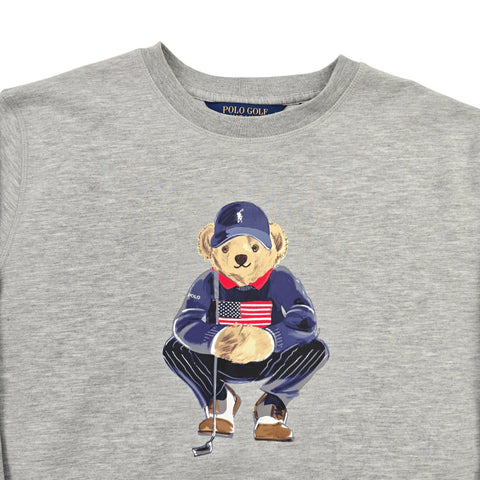 Polo Golf Ralph Lauren Bear Graphic Sweatshirt Grey Men's Medium