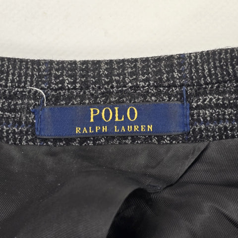 Polo Ralph Lauren Wool Single Breasted Plaid Blazer Grey Men's Size 44R