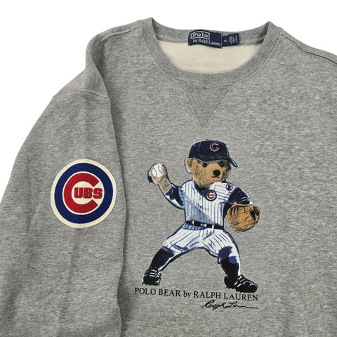Polo Ralph Lauren Rare MLB Bear Cubs Baseball Sweatshirt Grey Mens XXL